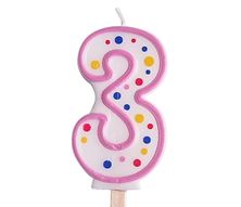 Picture of AGE 3 PINK NUMERAL CANDLE